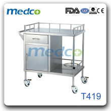 Carro de anestesia médica de acero inoxidable T419